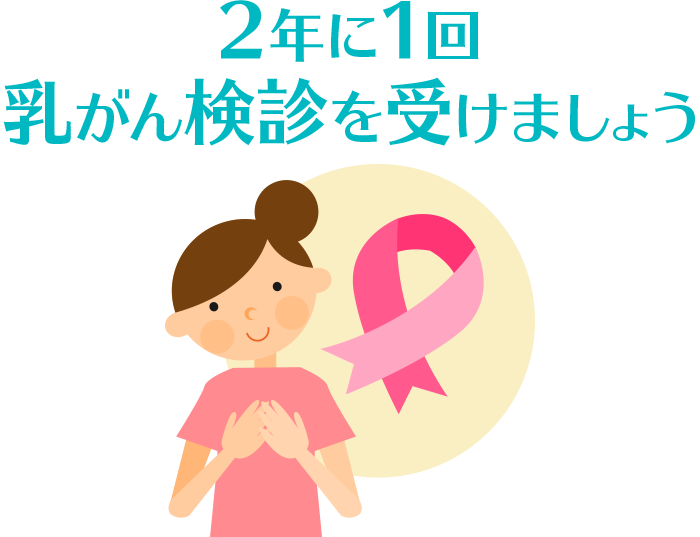 40歳になったら2年に1回　乳がん検診を受けましょう